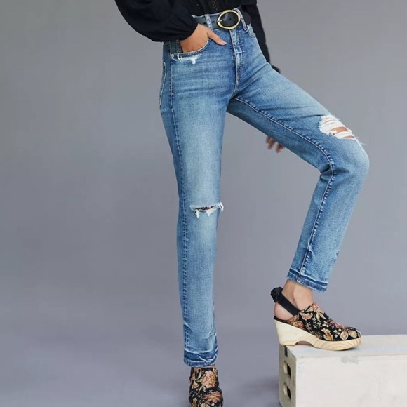 Anthropologie Pilcro The Selvedge Vintage Straight Jeans Distressed Size 27 - Picture 12 of 12